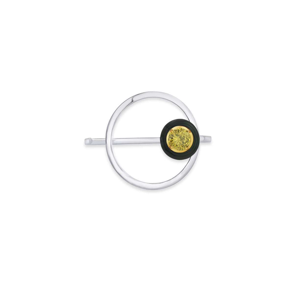 Sargamix Open Circle Silver Onyx Bangle