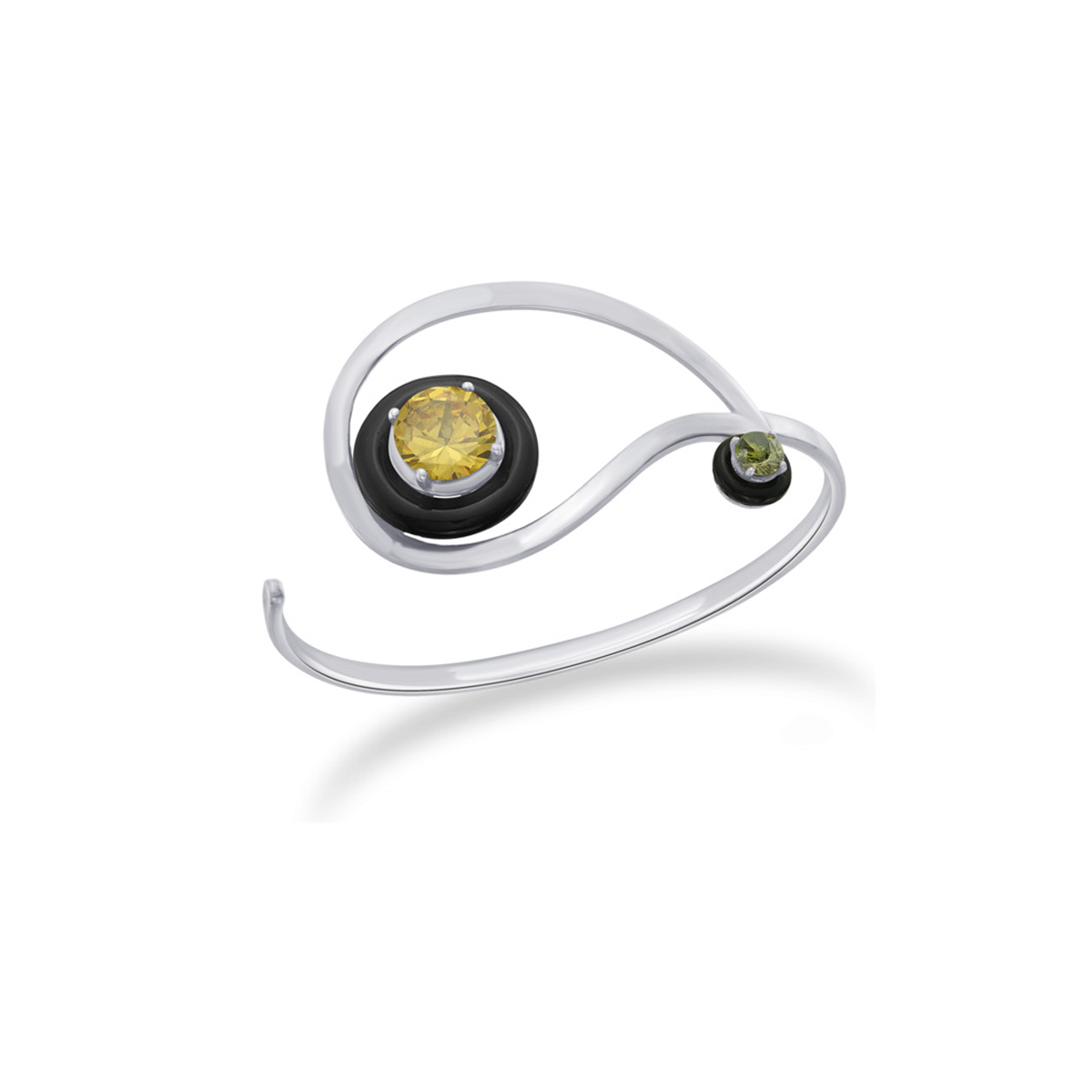 Sargamix Paisley Silver Onyx Bangle - Image 2