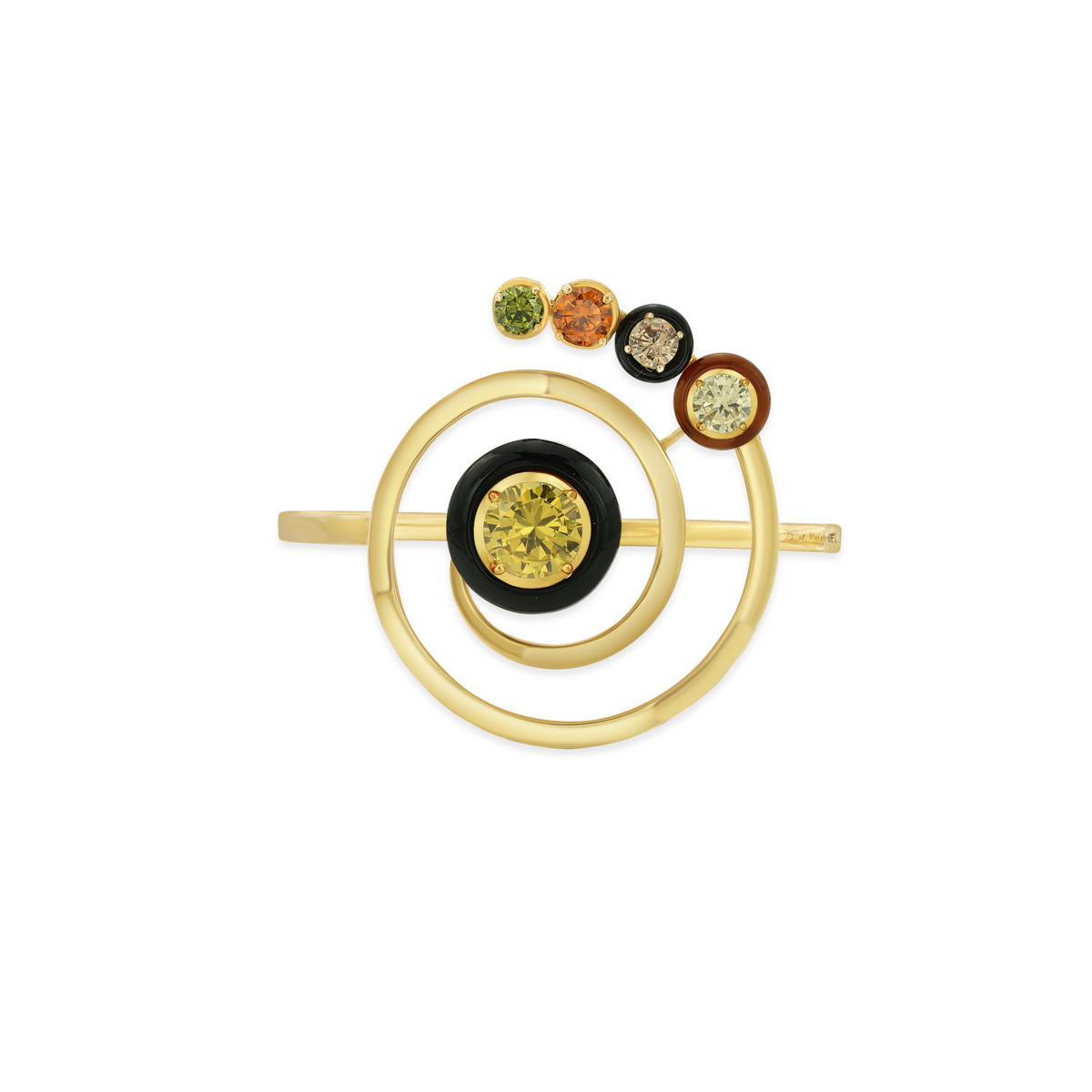 Sargamix Gold Hypno Spiral Silver Onyx Bangle