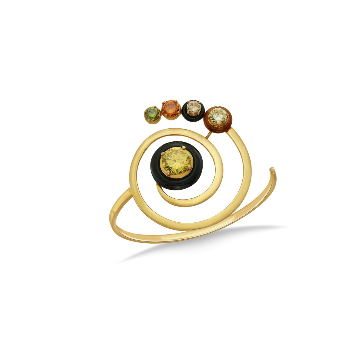 Sargamix Gold Hypno Spiral Silver Onyx Bangle - Image 2