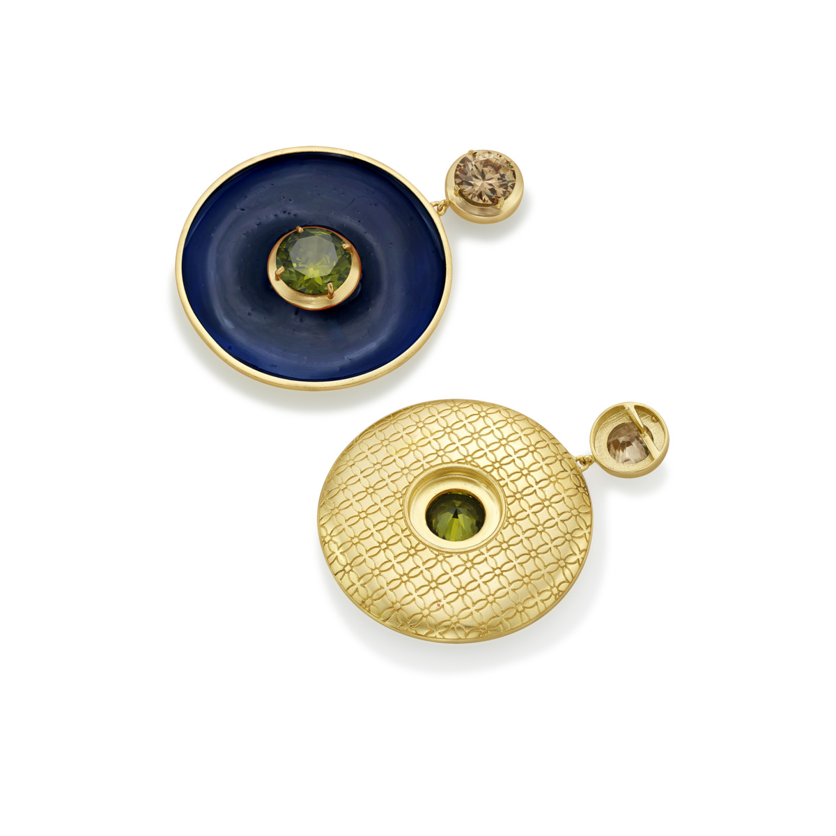 Malhar Blue Statement Wisdom Earrings - Image 3