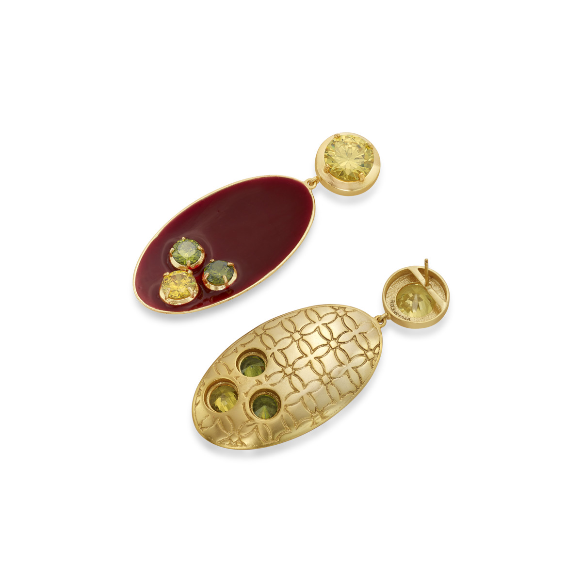 Malhar Vatika Oval Enamel Power Earrings - Image 3