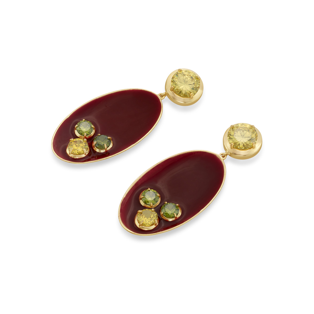 Malhar Vatika Oval Enamel Power Earrings - Image 2