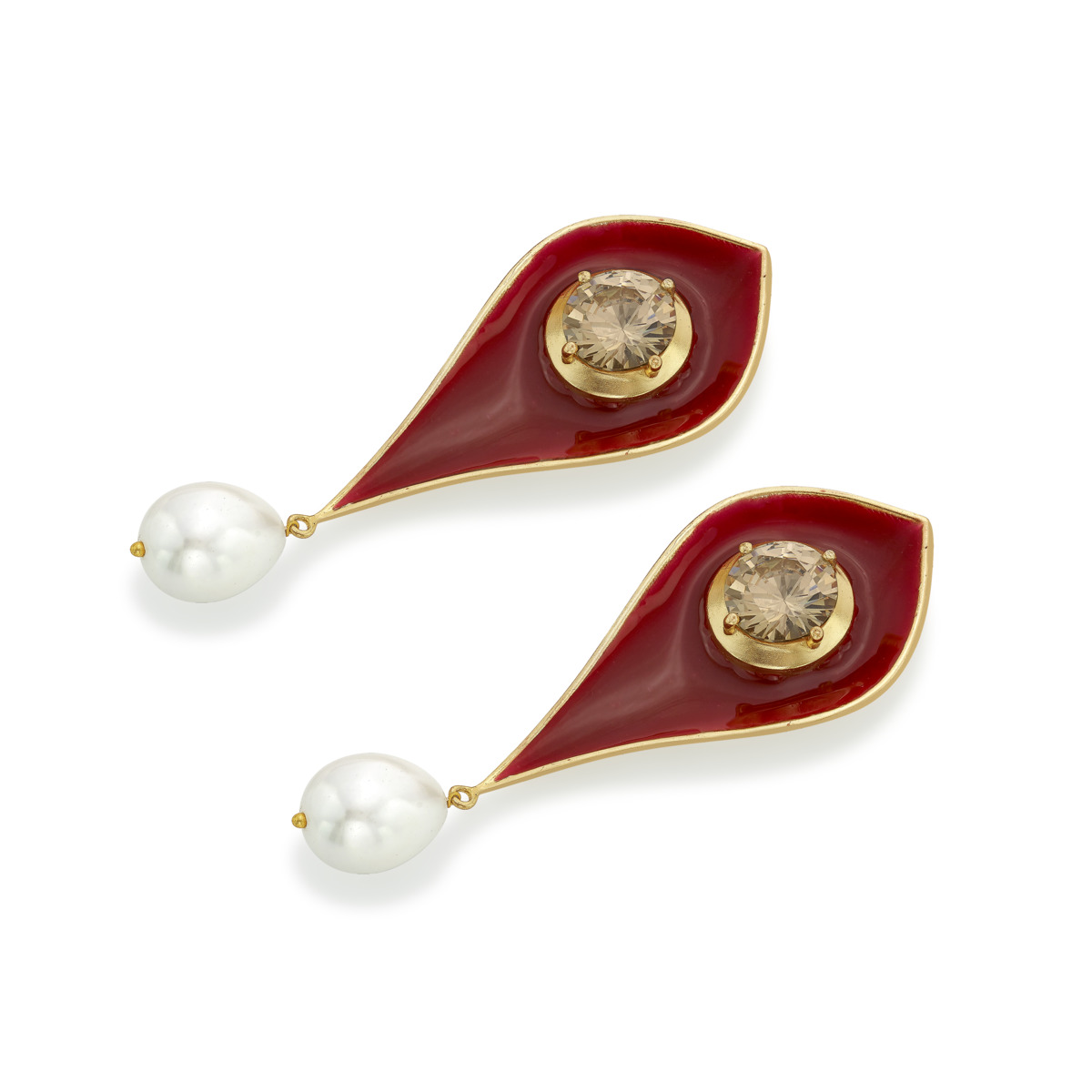 Malhar Pearl Large Raindrop Power Earrings - Image 2