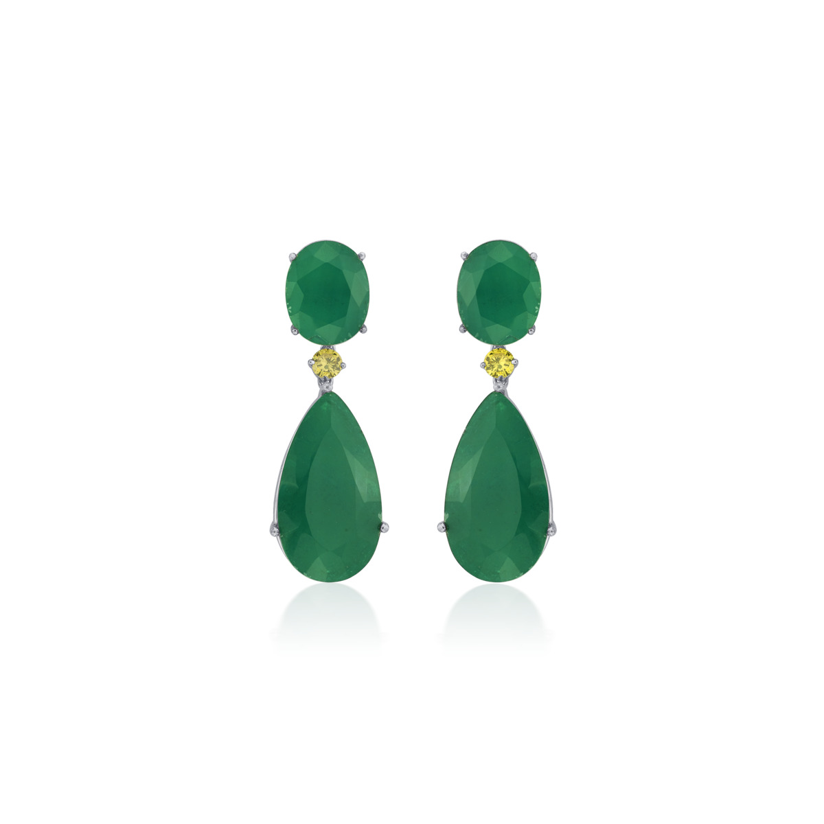 Rockkvan Asoka Emerald Quartz Silver Earring
