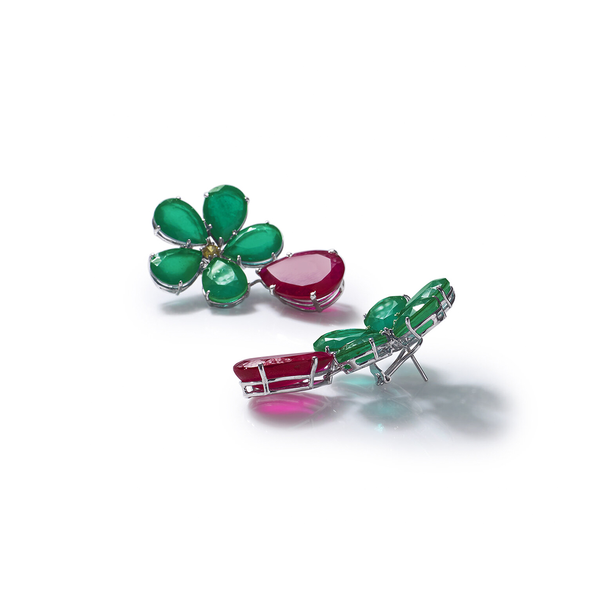 Rockkvan Mahogany Rose Floral Silver Earrings - Image 2