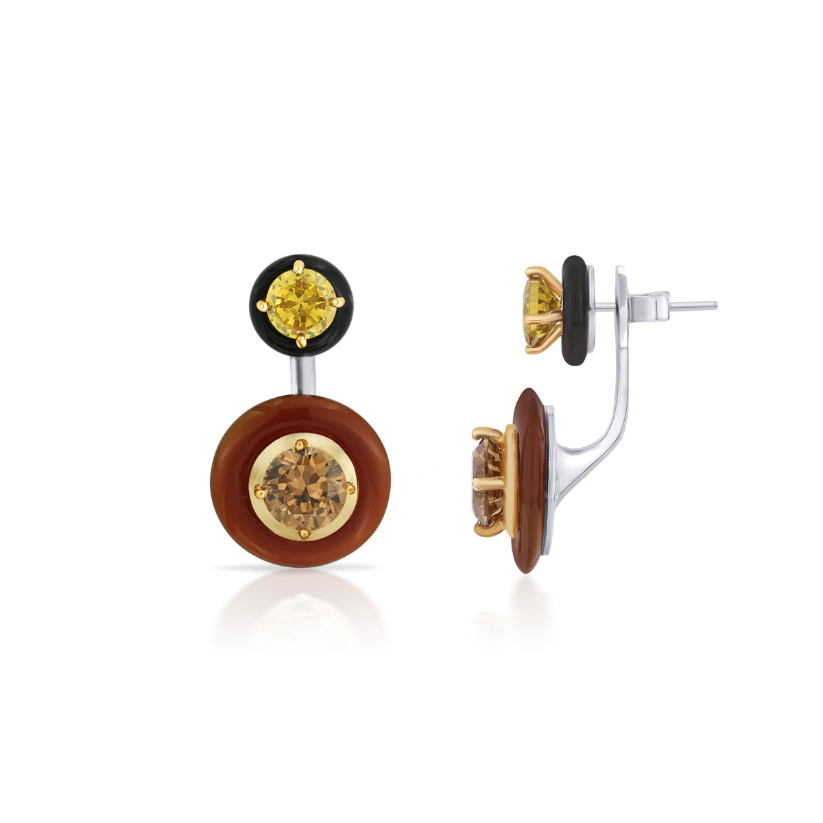 Sargamix 2 Pcs. Detachable Onyx Silver Earrings - Image 3