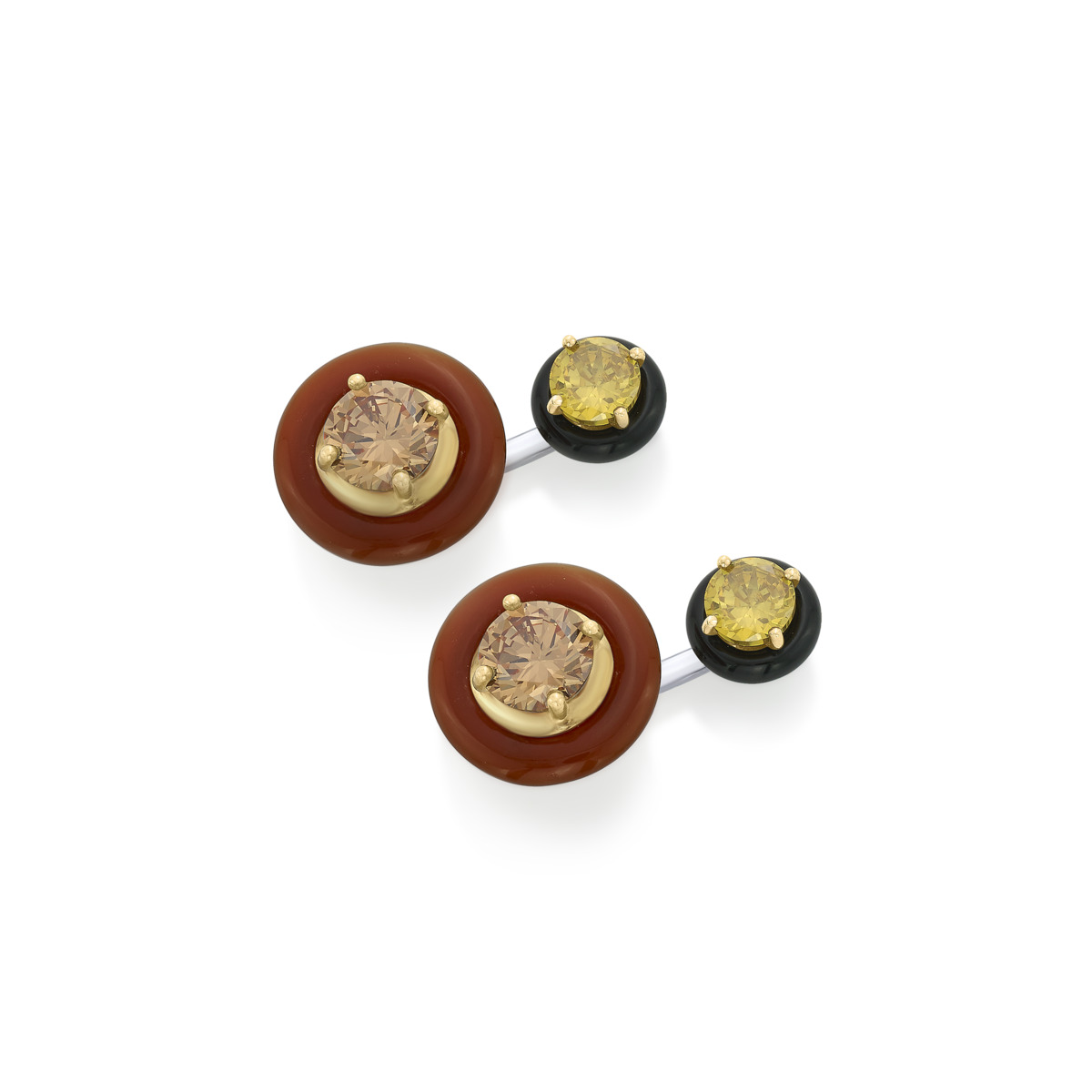 Sargamix 2 Pcs. Detachable Onyx Silver Earrings - Image 2