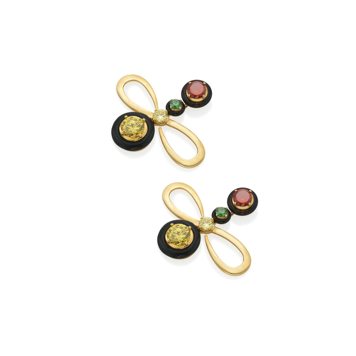 Sargamix Gold Infinity Silver Onyx Earrings - Image 2