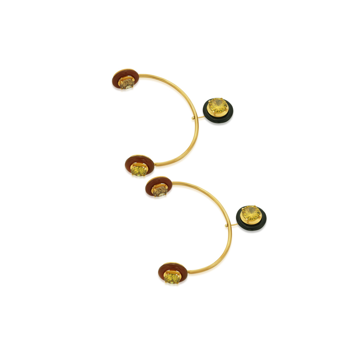 Sargamix Gold Illusion Silver Onyx Earrings - Image 2