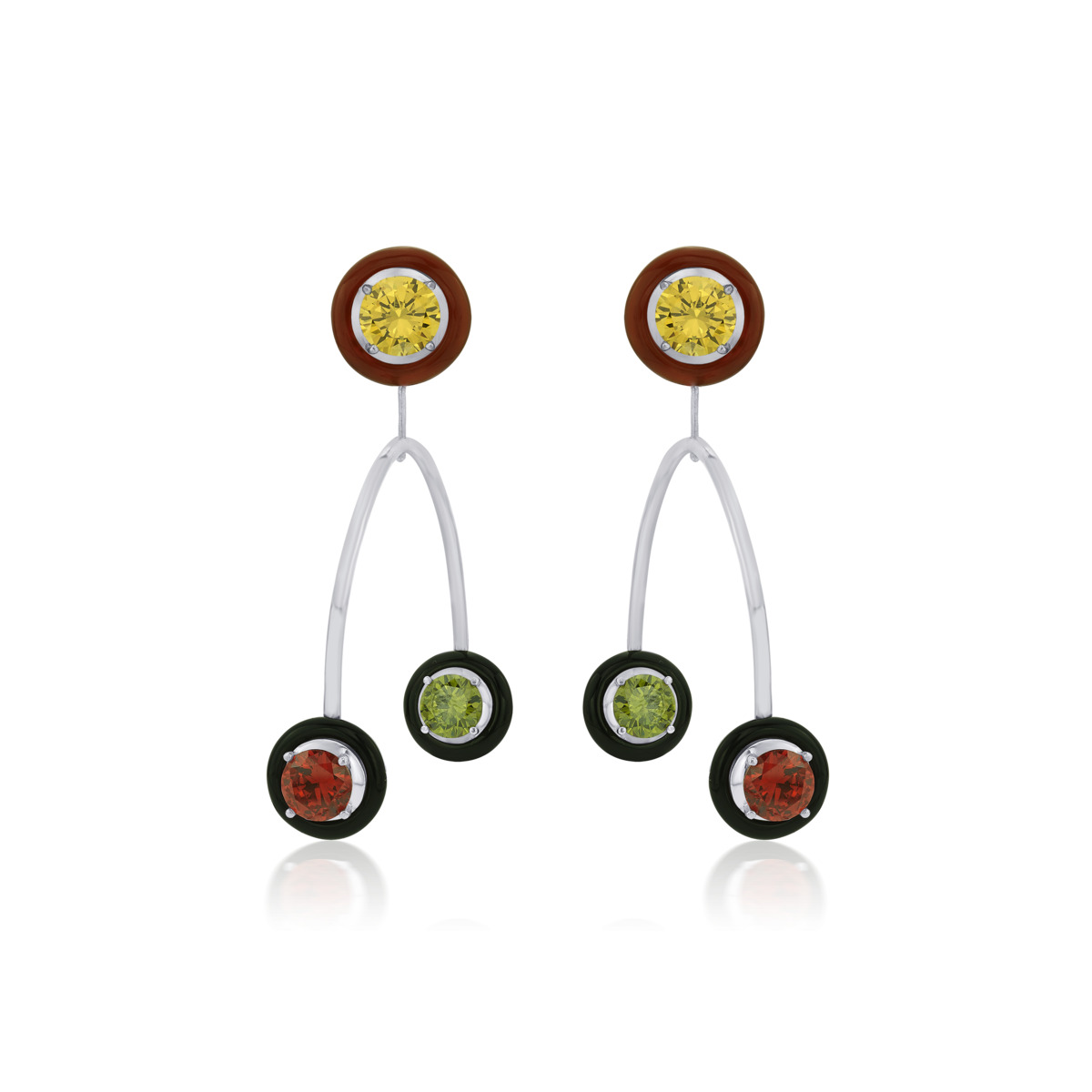 Sargamix Illusion Silver Onyx Earrings