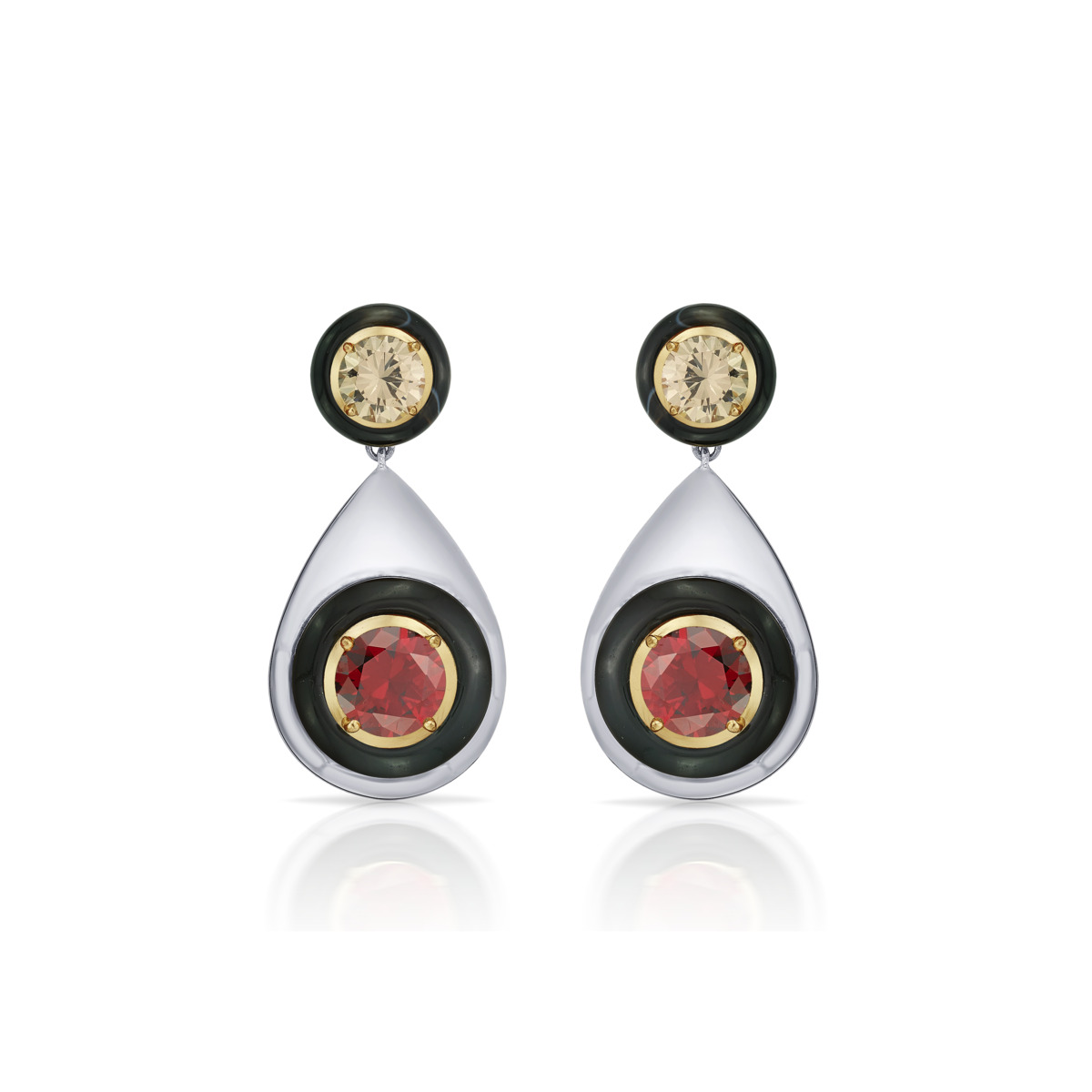 Sargamix Crescendo Silver Onyx Earrings