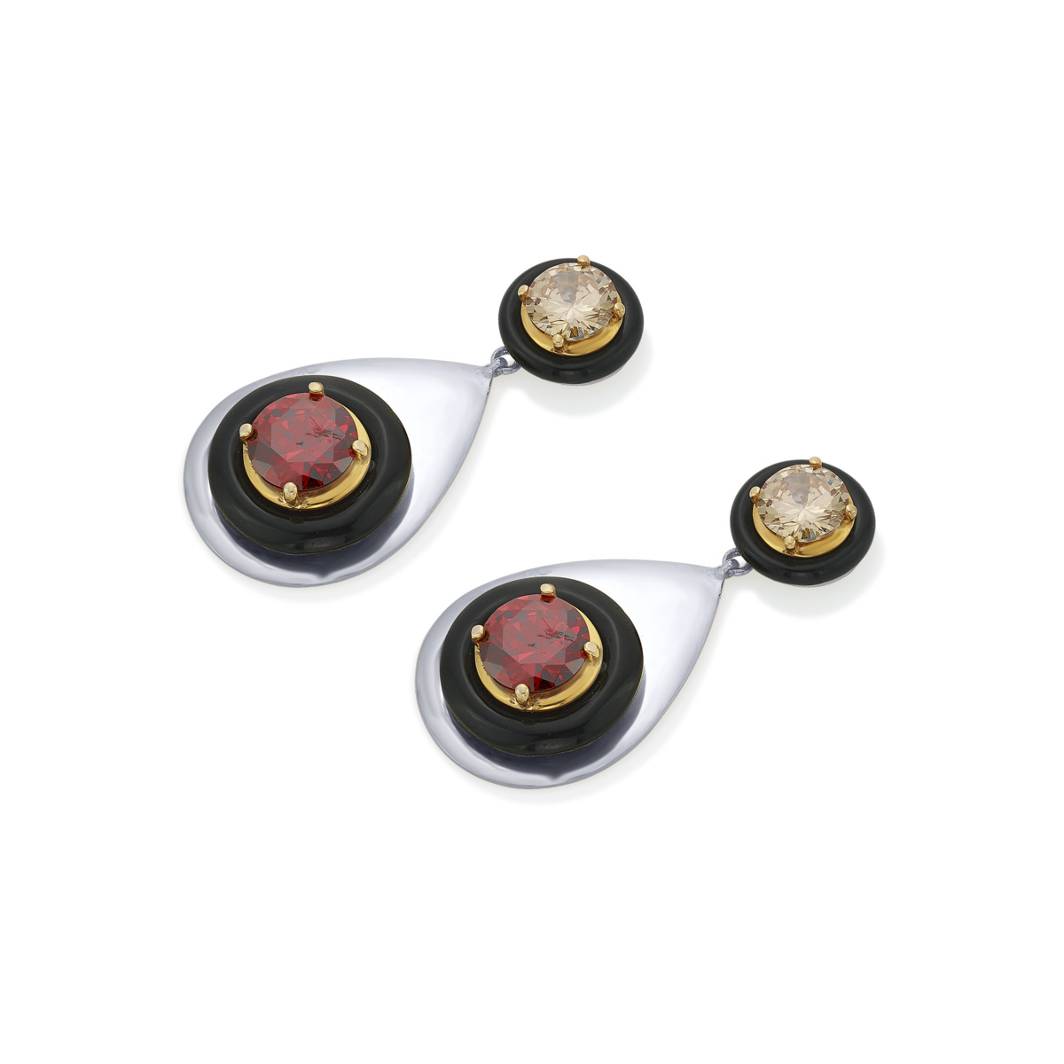 Sargamix Crescendo Silver Onyx Earrings - Image 2