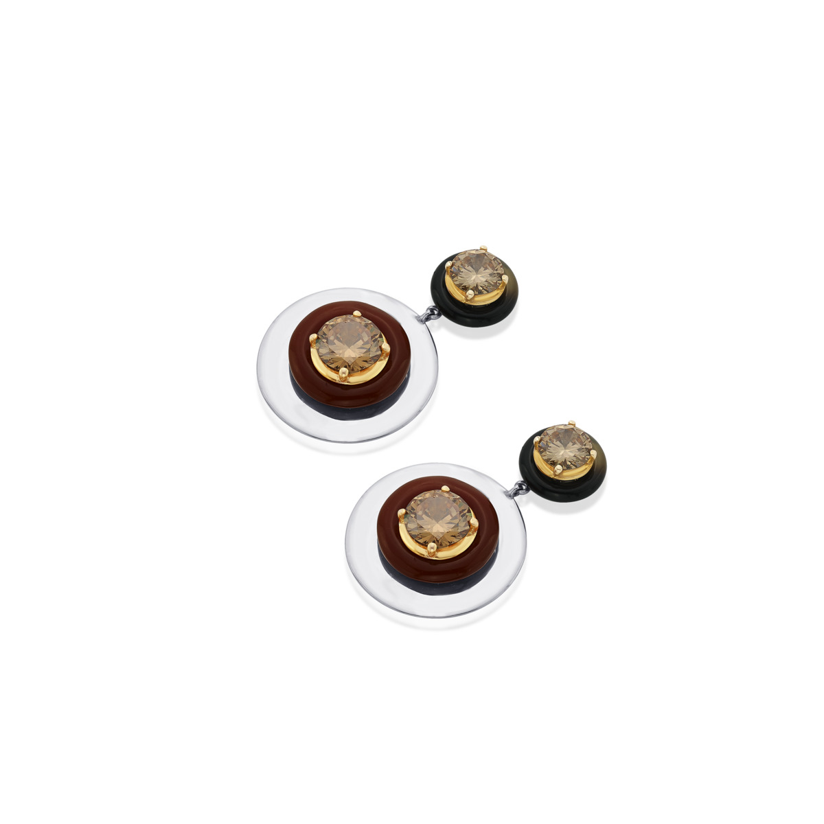 Sargamix Circly Silver Onyx Earrings - Image 2
