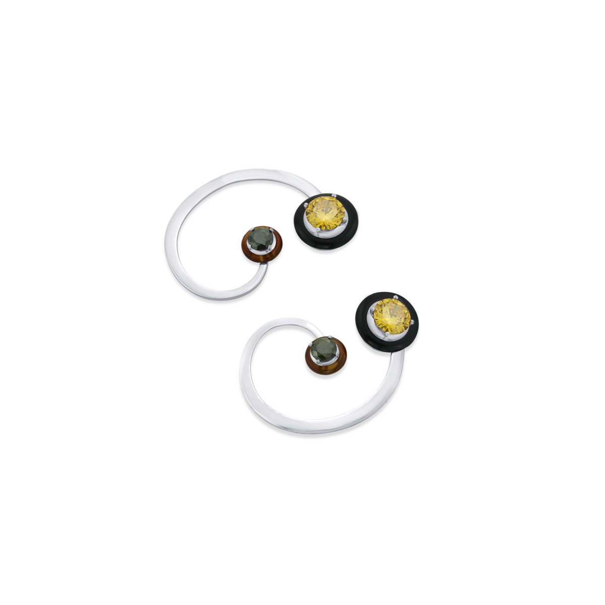 Sargamix Quaver Silver Onyx Earrings - Image 2