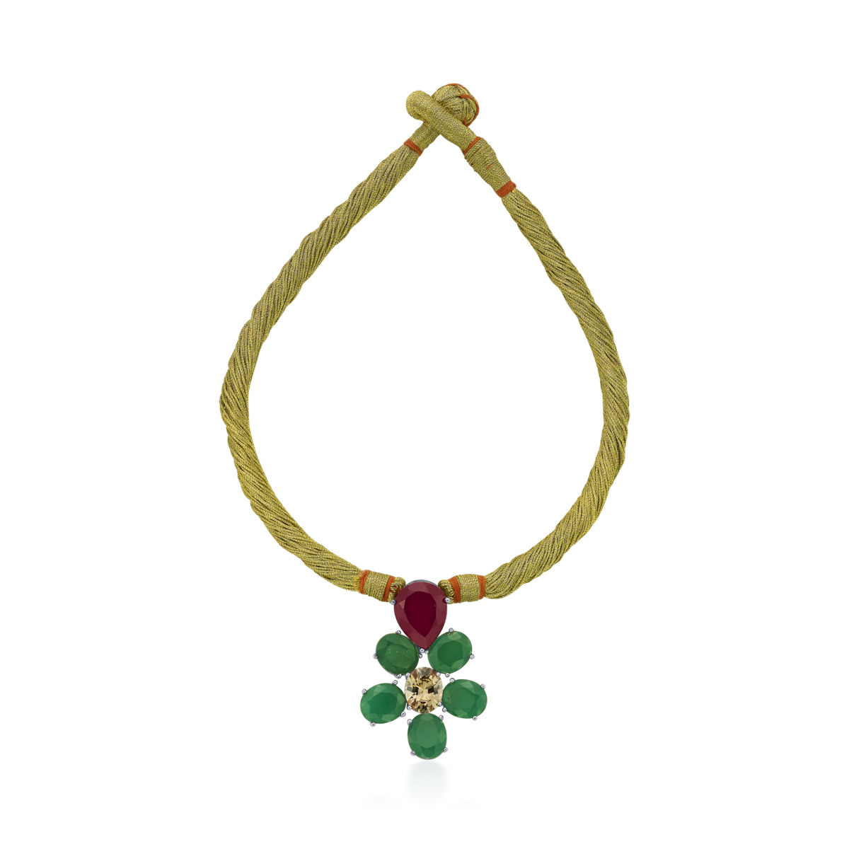 Rockkvan Floral Oak Silver Neckpiece