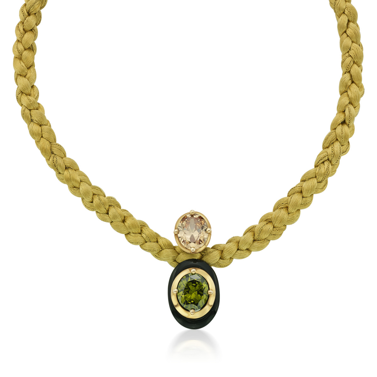 Sargamix Oval Onyx Silver Weave Neckpiece - Image 3