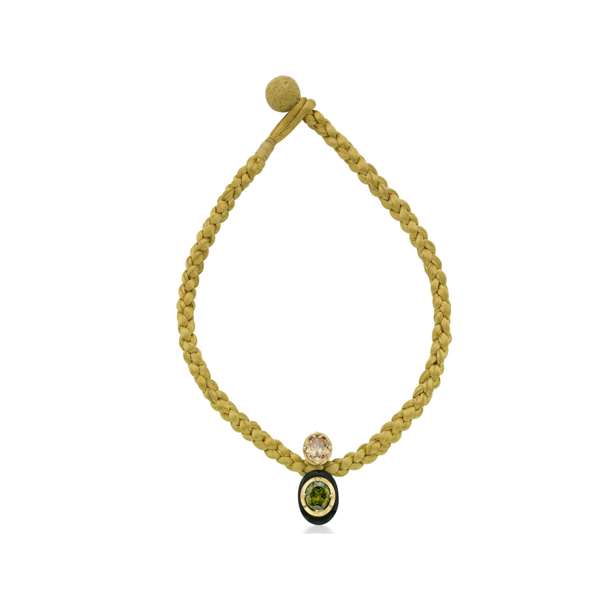 Sargamix Oval Onyx Silver Weave Neckpiece