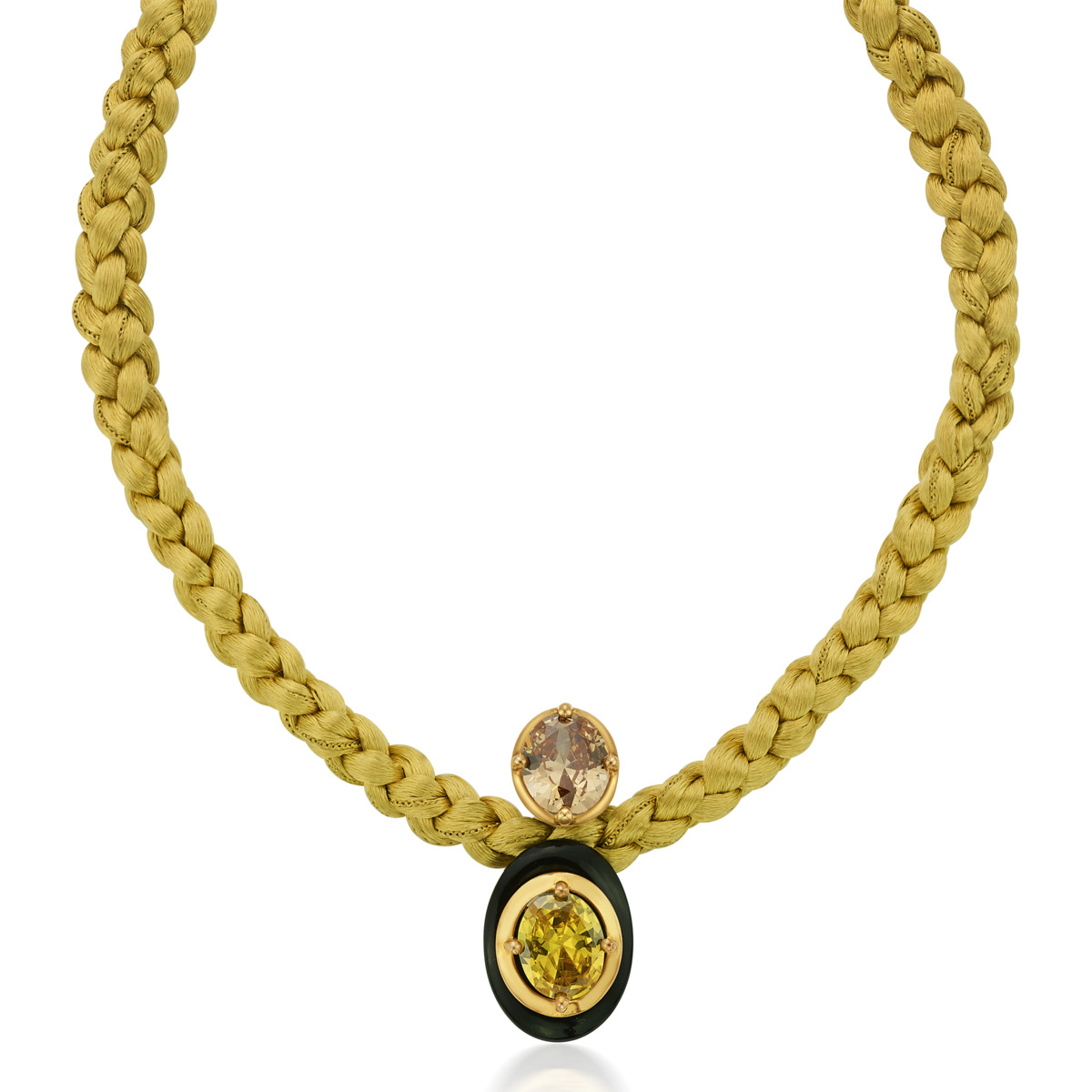 Sargamix Oval Onyx Silver Weave Neckpiece - Image 3