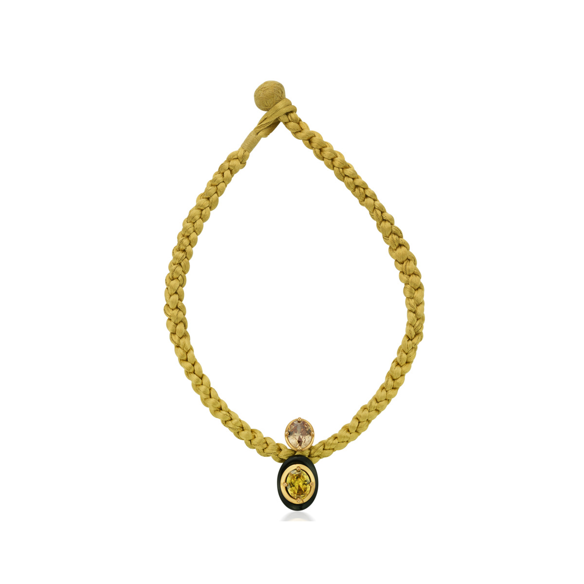 Sargamix Oval Onyx Silver Weave Neckpiece