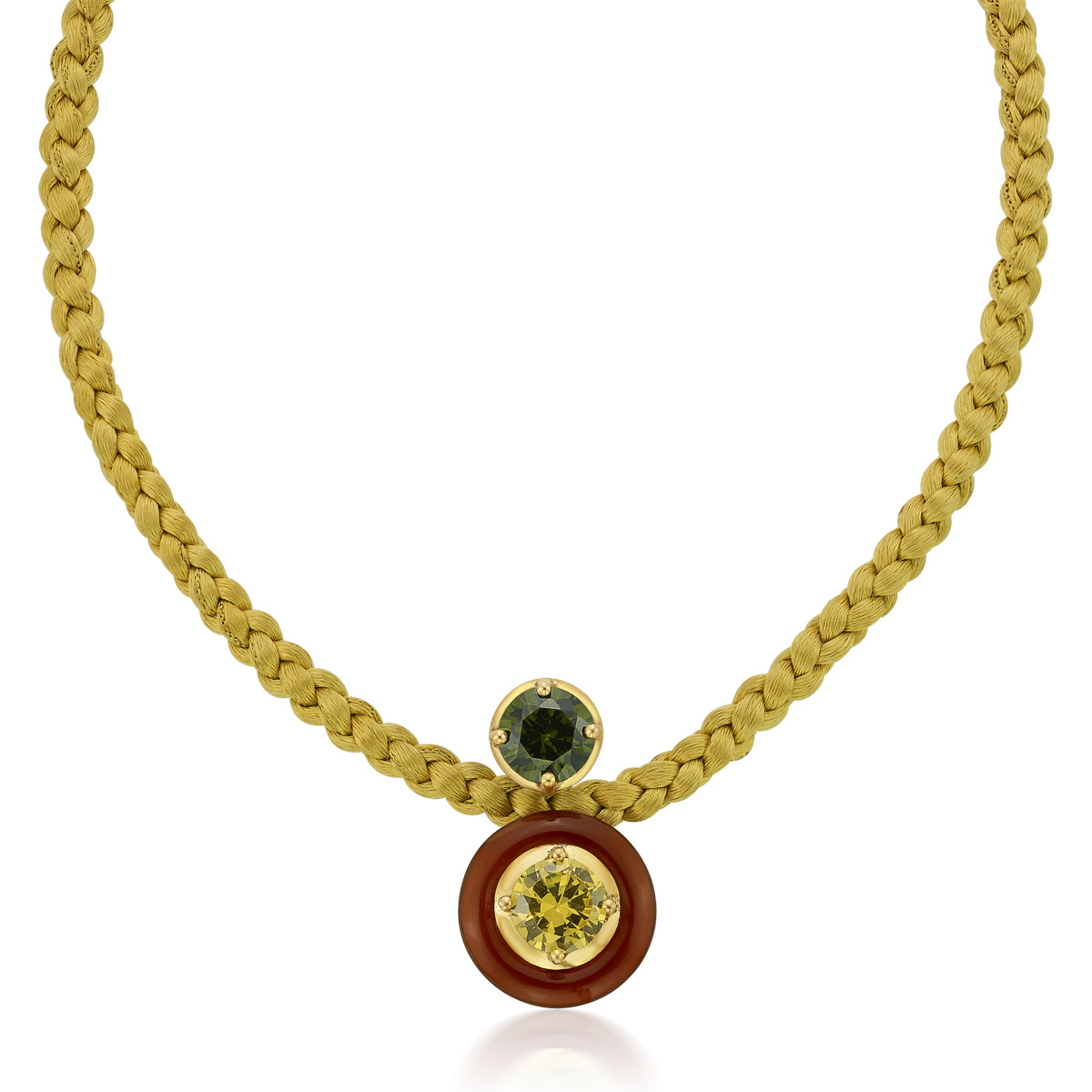 Sargamix Round Onyx Silver Weave Neckpiece - Image 3