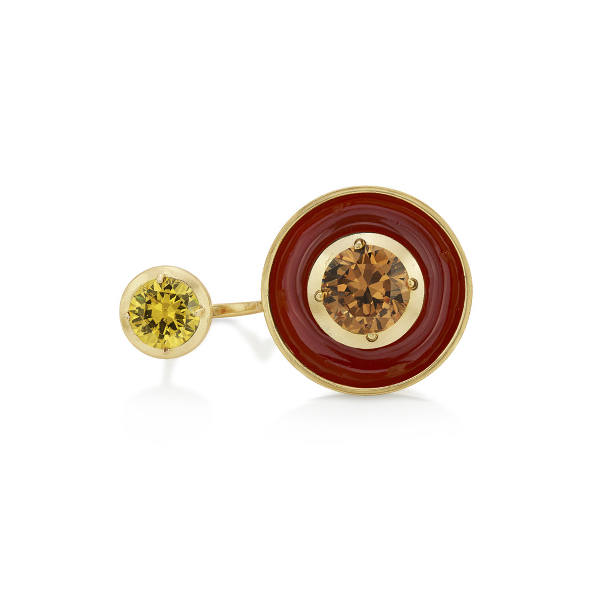 Malhar Red Chalice Multifinger Power Ring