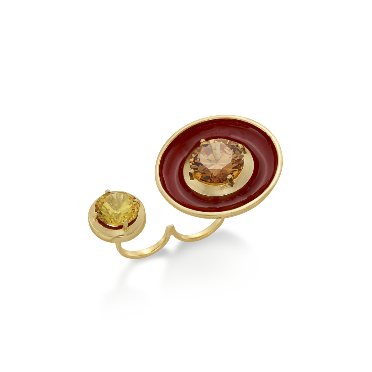 Malhar Red Chalice Multifinger Power Ring - Image 2