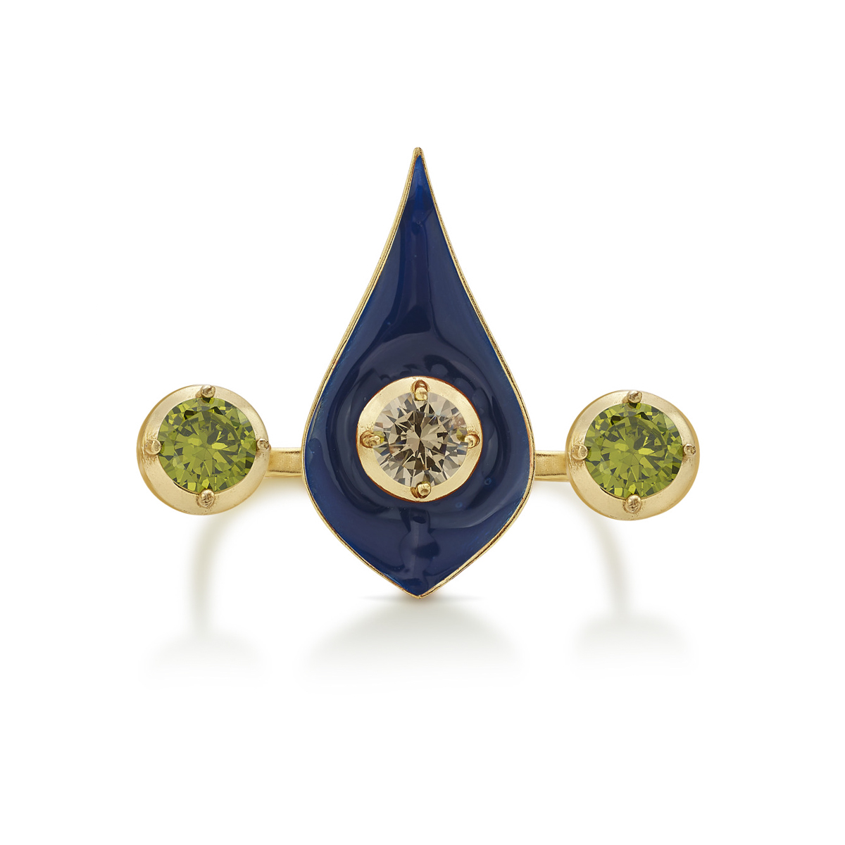 Malhar Blue Raindrop Multifinger Wisdom Ring