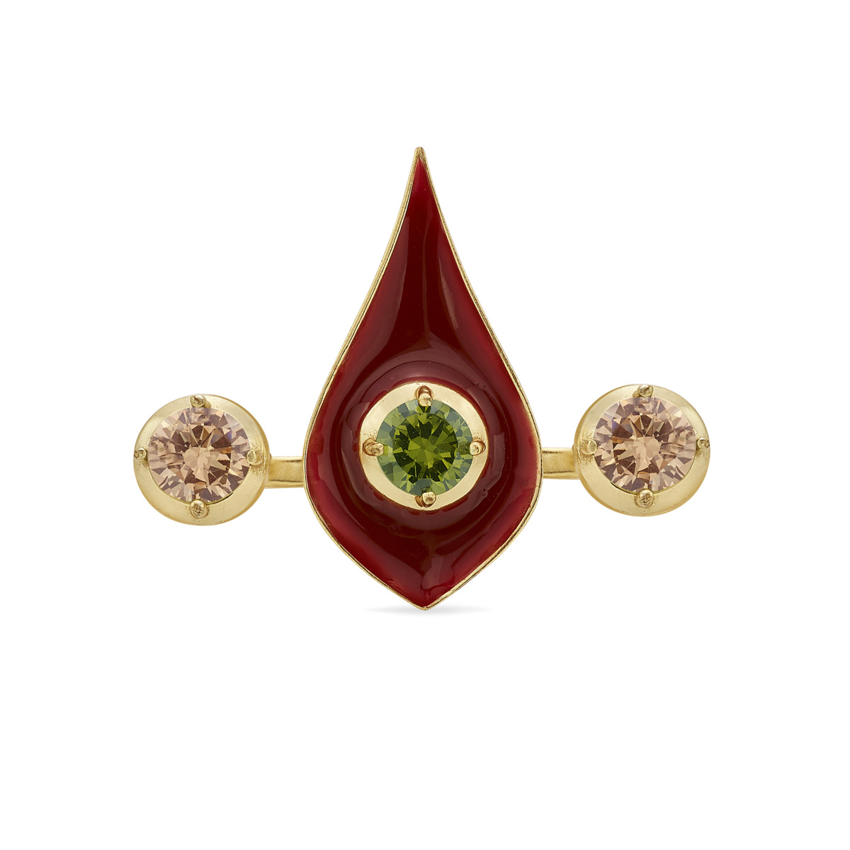 Malhar Red Raindrop Multifinger Power Ring