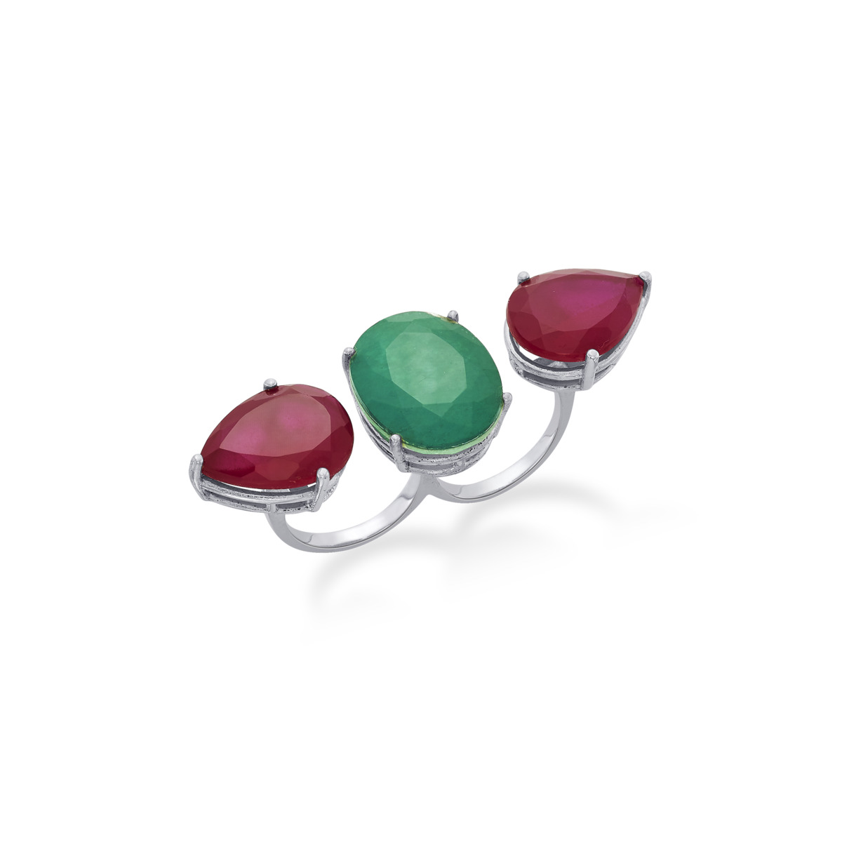 Rockkvan Small Deodar Multifinger Silver Ring - Image 2