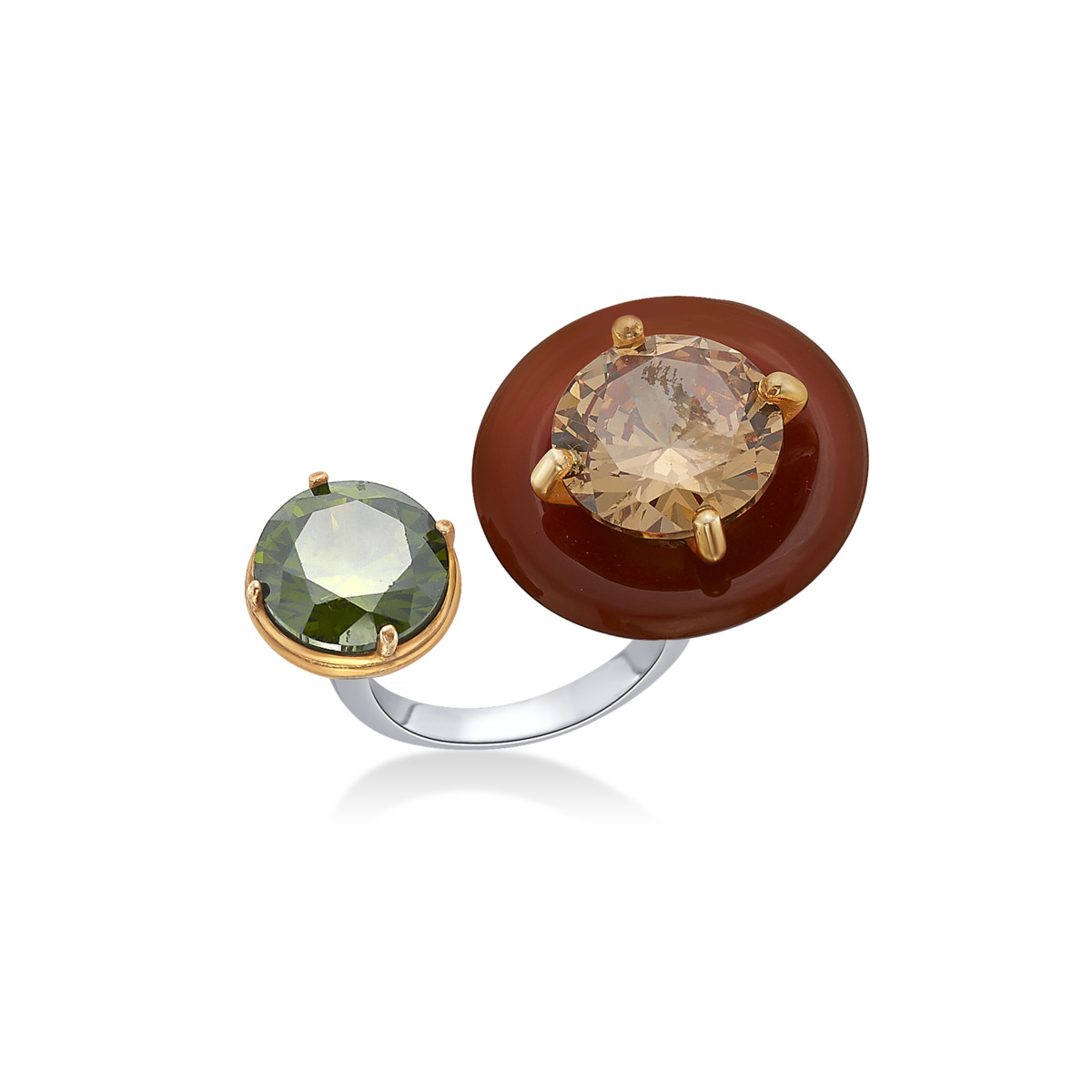 Sargamix Round Red Onyx Silver Ring - Image 2