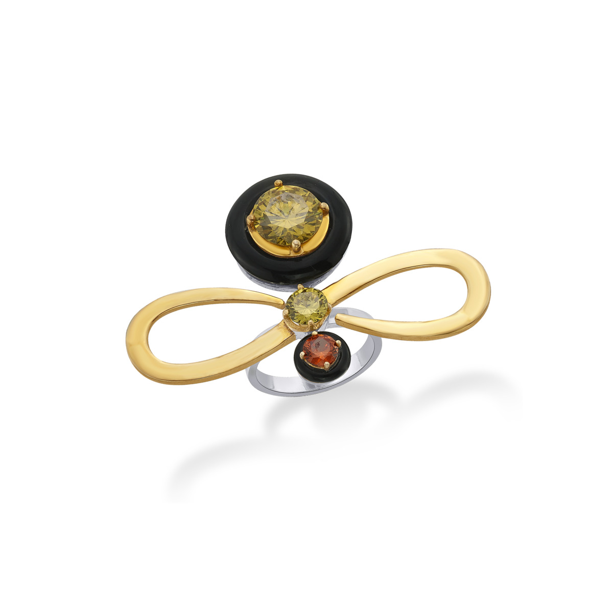 Sargamix Gold Infinity Silver Onyx Ring - Image 2