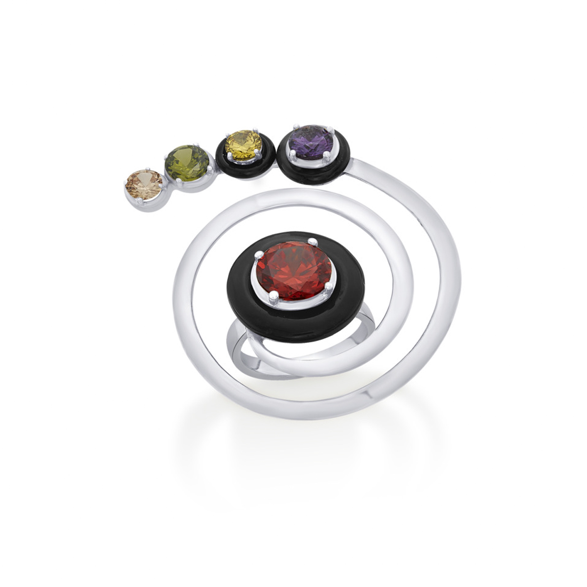 Sargamix Hypno Spiral Silver Onyx Ring - Image 2