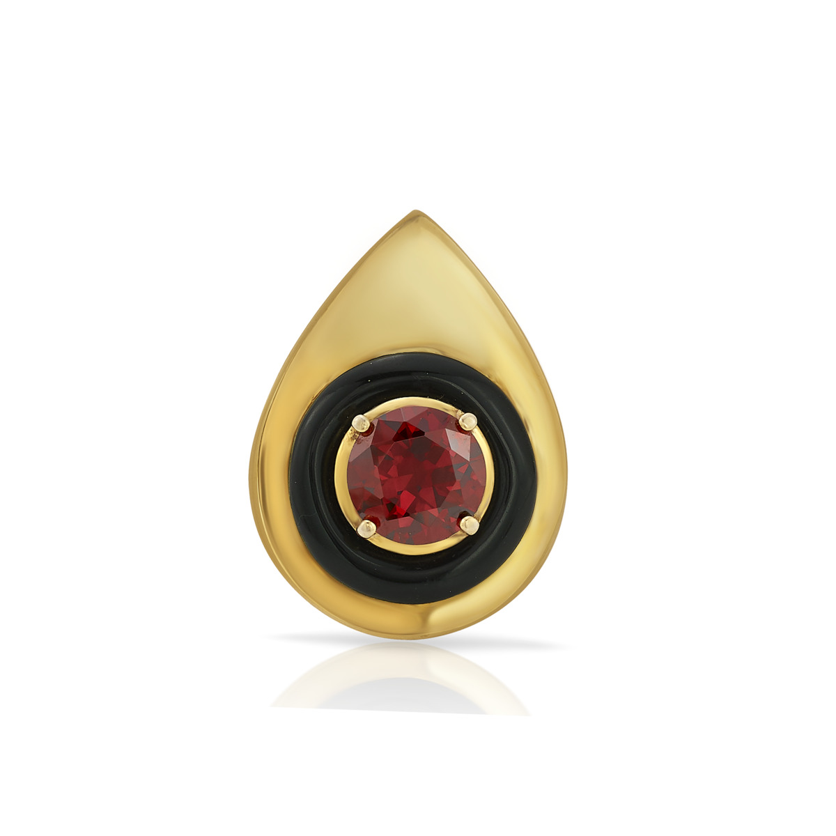 Sargamix Gold Pear Crescendo Silver Onyx ring