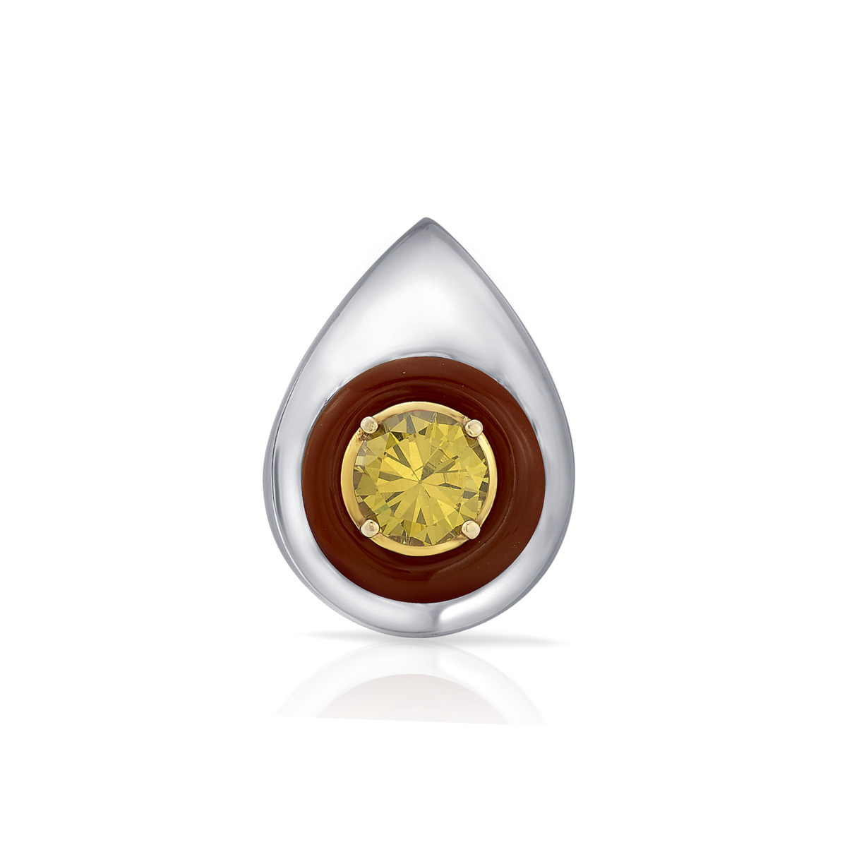 Sargamix Pear Crescendo Silver Onyx Ring