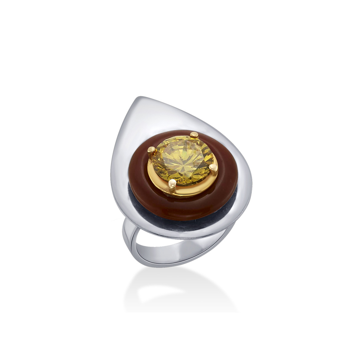 Sargamix Pear Crescendo Silver Onyx Ring - Image 2
