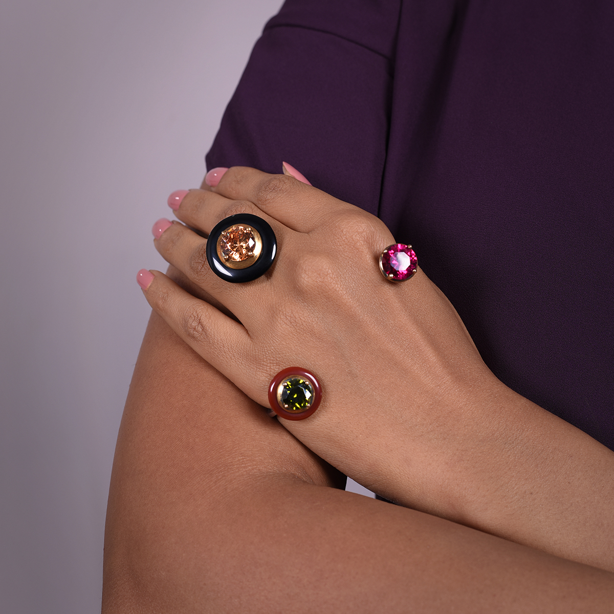 Sargamix Silver Crown Onyx Palm cuff - Image 3