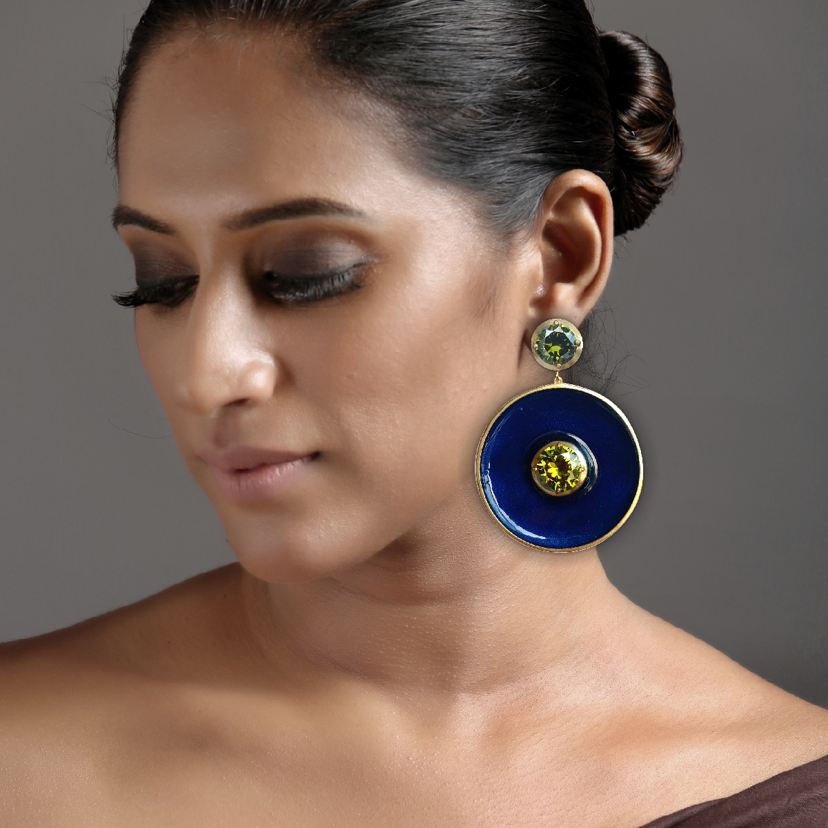 Malhar Blue Statement Wisdom Earrings - Image 4