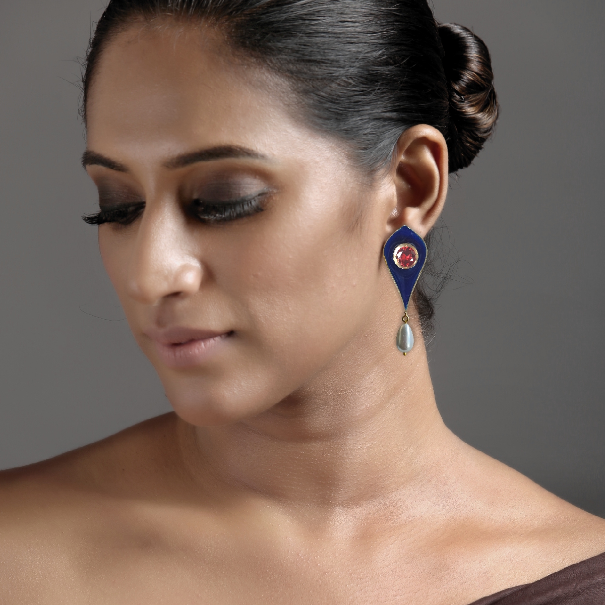 Malhar Pearl Mini Raindrop Wisdom Earrings - Image 4