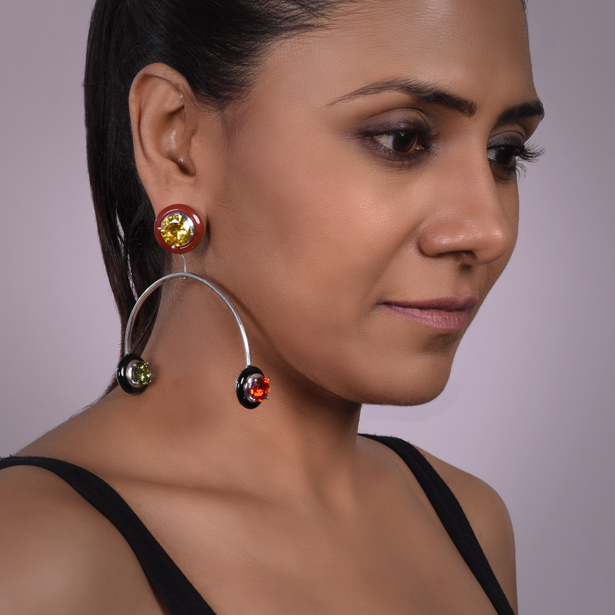 Sargamix Illusion Silver Onyx Earrings - Image 3