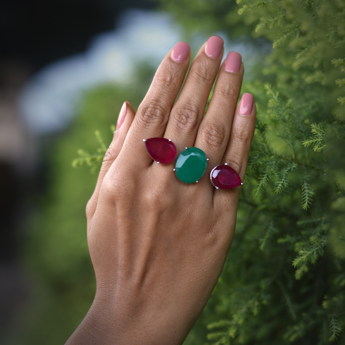 Rockkvan Small Deodar Multifinger Silver Ring - Image 3