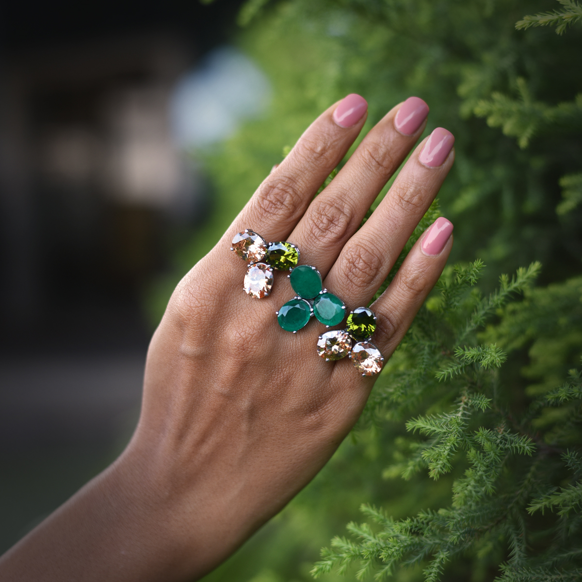 Rockkvan Floral Deodar Silver Ring - Image 3