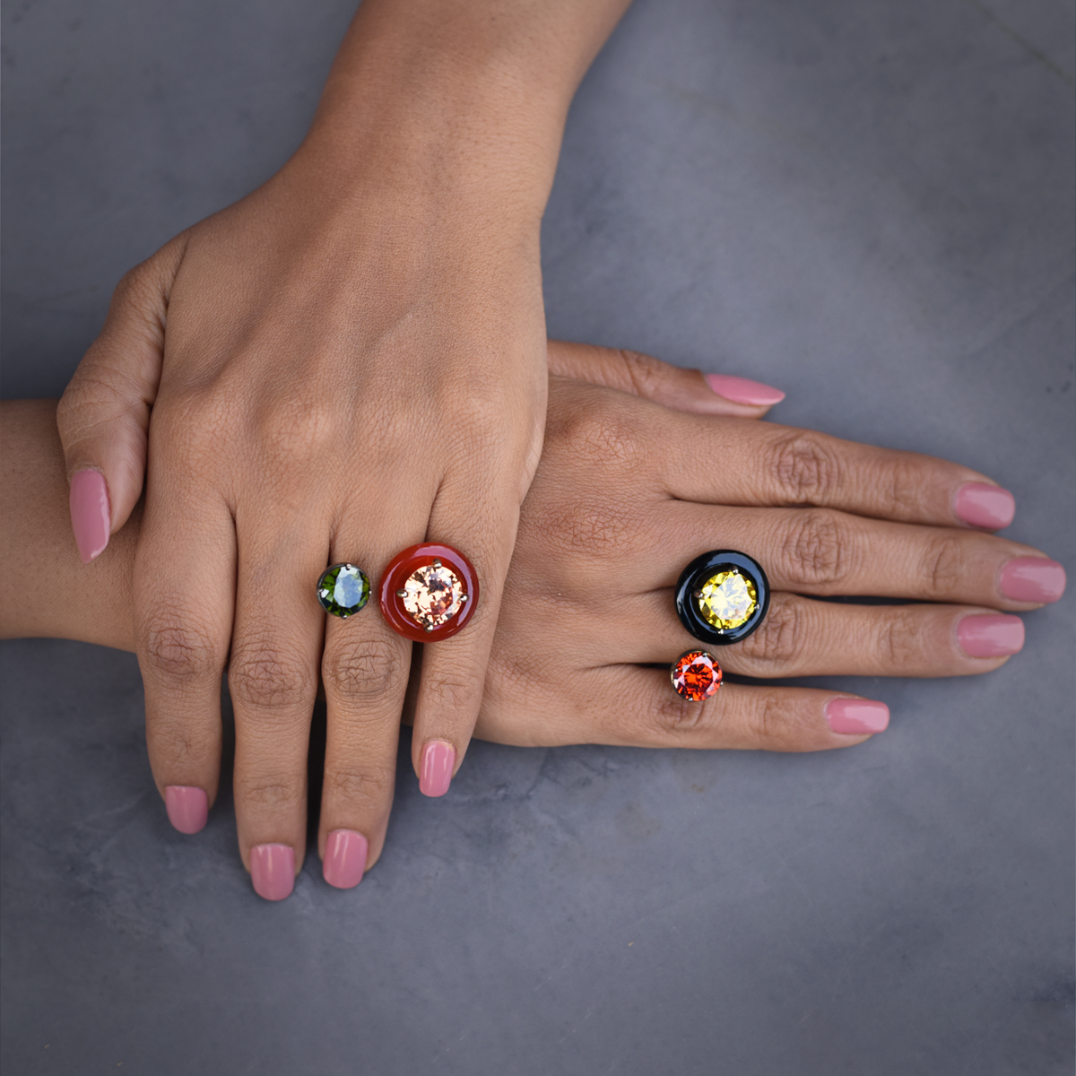 Sargamix Round Red Onyx Silver Ring - Image 3