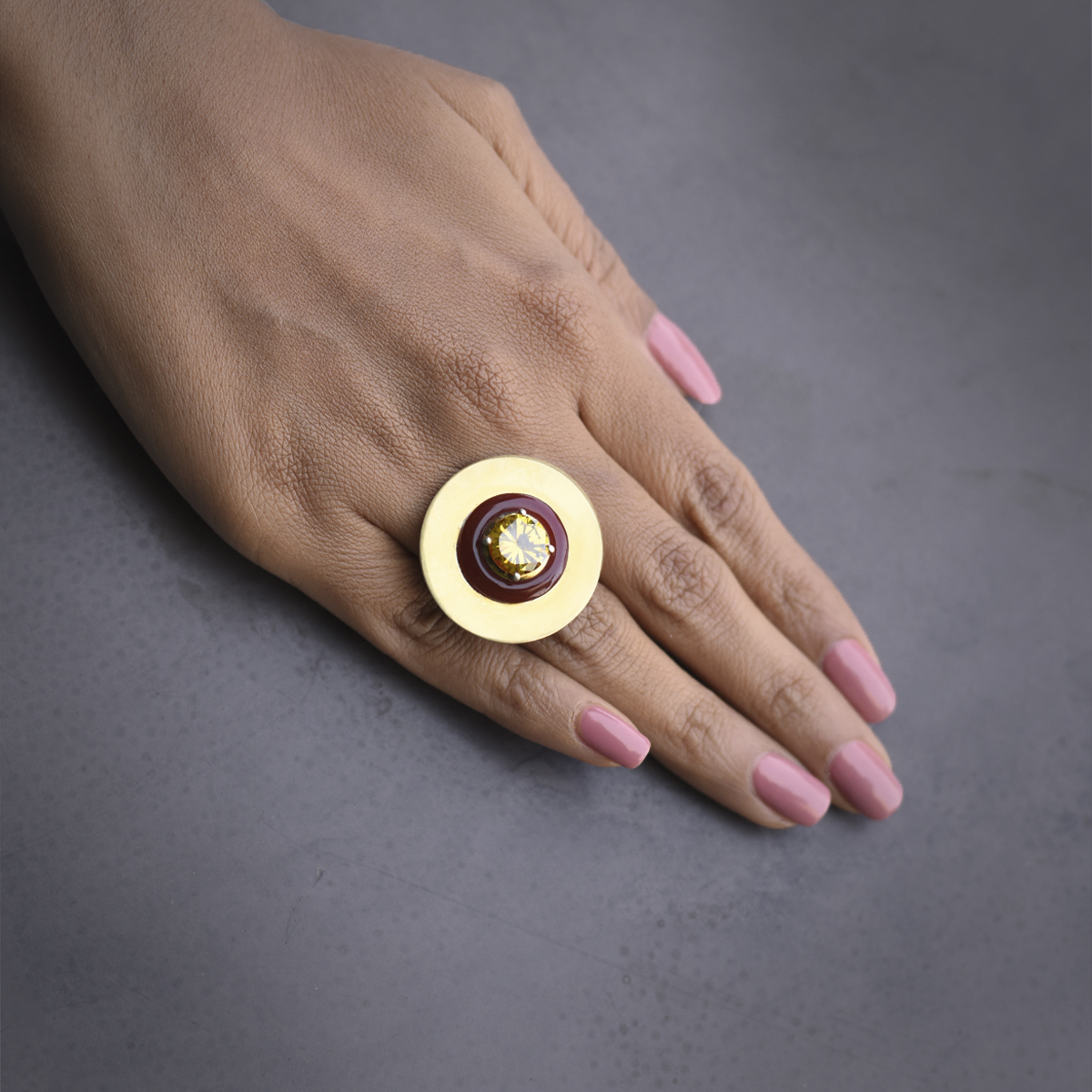 Sargamix Gold Silver Onyx Tabla Ring - Image 3